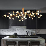 Avaros Postmodern Luxury Flower Bloom Branch Brass Ceramic Chandelier - Lamp Outdoor