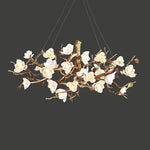 Avaros Postmodern Luxury Flower Bloom Branch Brass Ceramic Chandelier - Lamp Outdoor