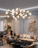 Avaros Postmodern Luxury Flower Bloom Branch Brass Ceramic Chandelier - Lamp Outdoor