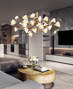 Avaros Postmodern Luxury Flower Bloom Branch Brass Ceramic Chandelier - Lamp Outdoor