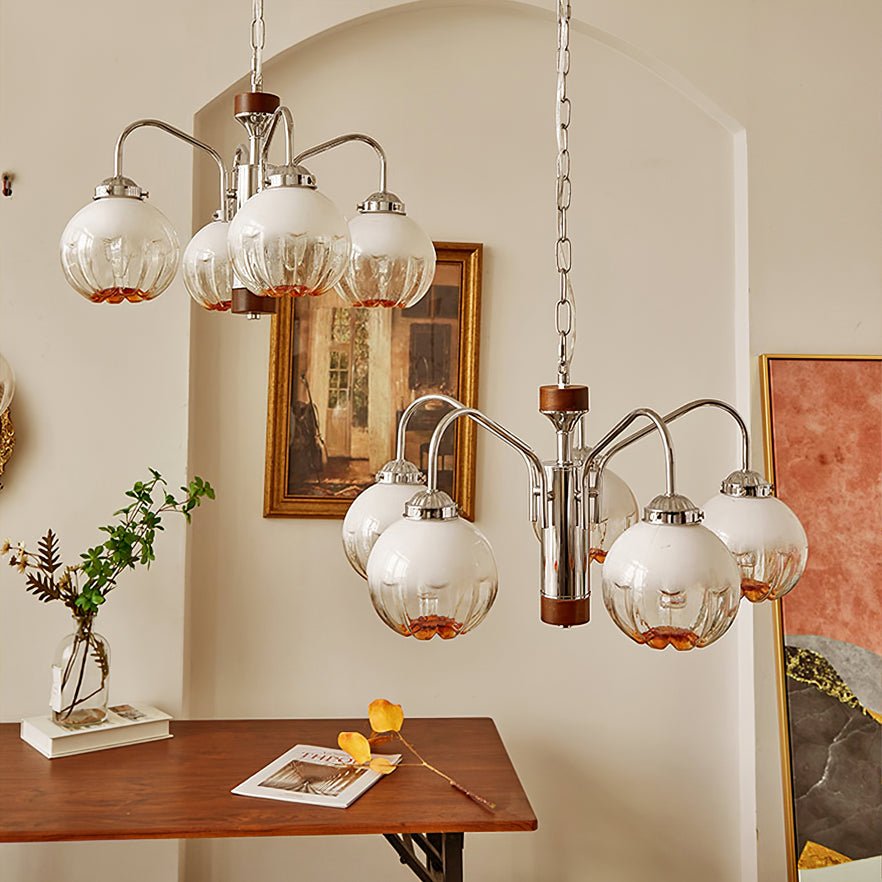 Ulliria Nordic Art Flower Walnut Glass Chandelier - Lamp Outdoor