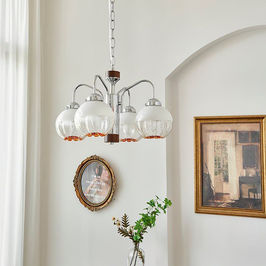 Ulliria Nordic Art Flower Walnut Glass Chandelier - Lamp Outdoor