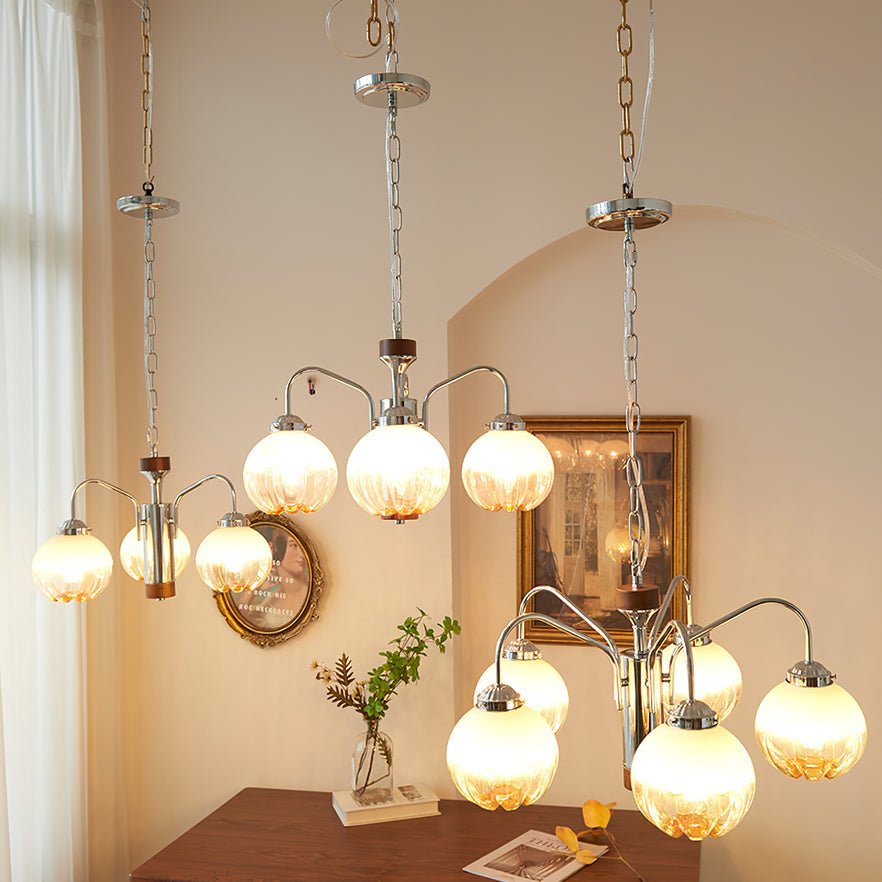 Ulliria Nordic Art Flower Walnut Glass Chandelier - Lamp Outdoor