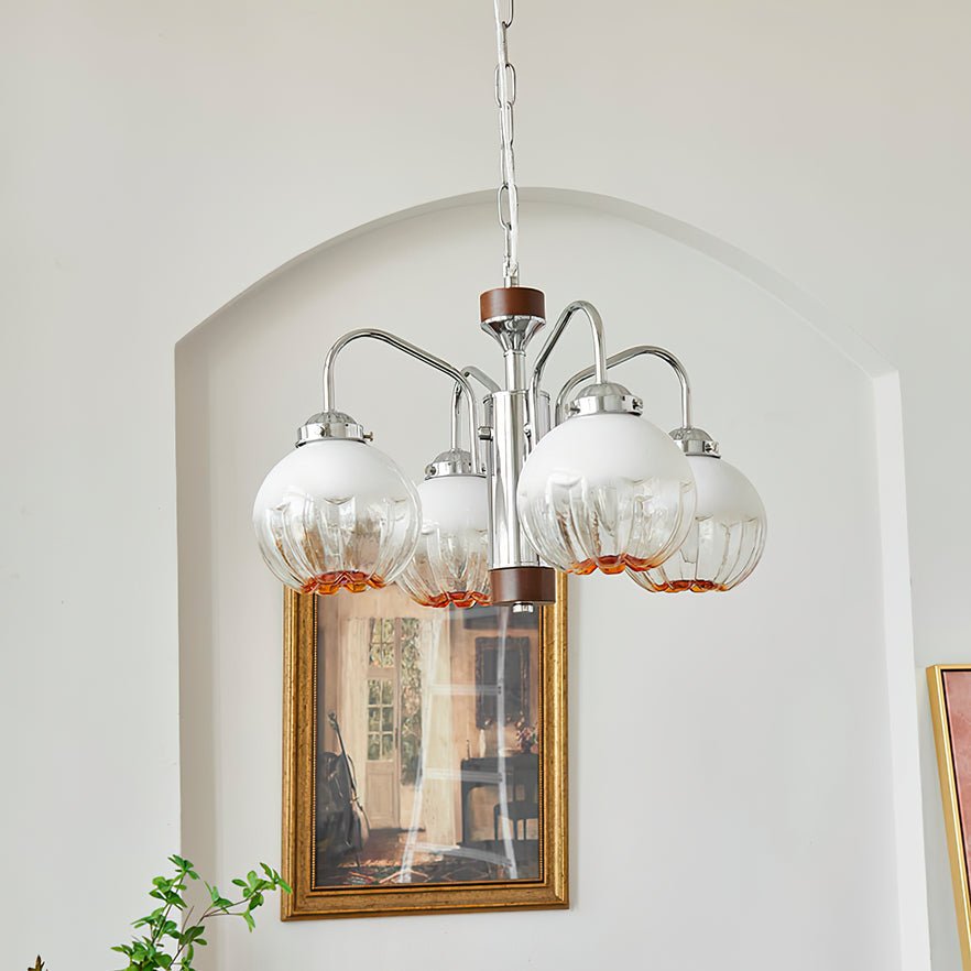 Ulliria Nordic Art Flower Walnut Glass Chandelier - Lamp Outdoor