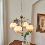 Ulliria Nordic Art Flower Walnut Glass Chandelier - Lamp Outdoor