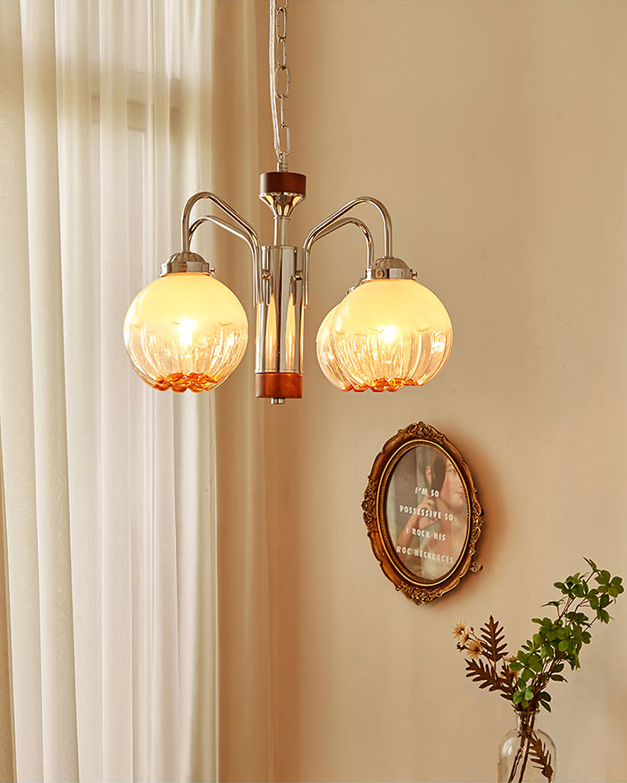 Ulliria Nordic Art Flower Walnut Glass Chandelier - Lamp Outdoor