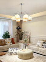 Ulliria Nordic Art Flower Walnut Glass Chandelier - Lamp Outdoor