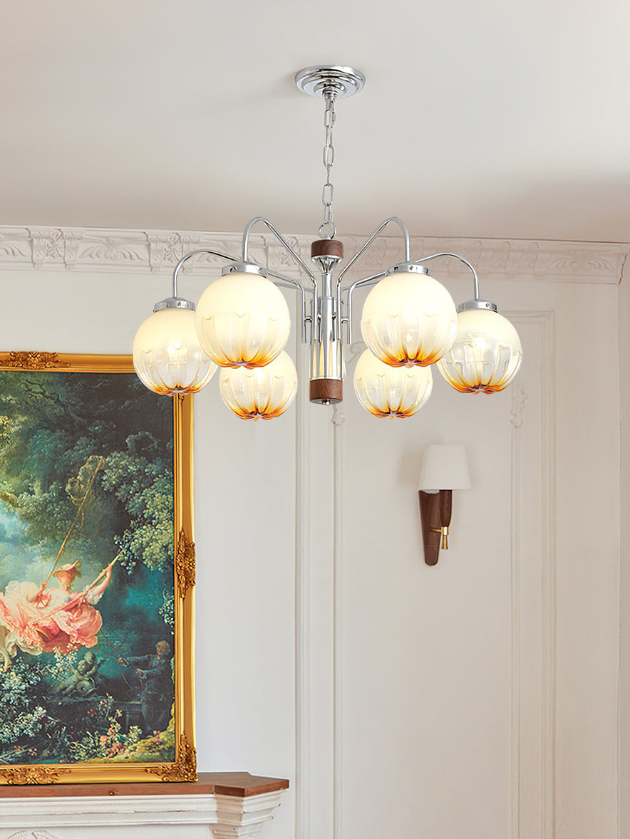 Ulliria Nordic Art Flower Walnut Glass Chandelier - Lamp Outdoor
