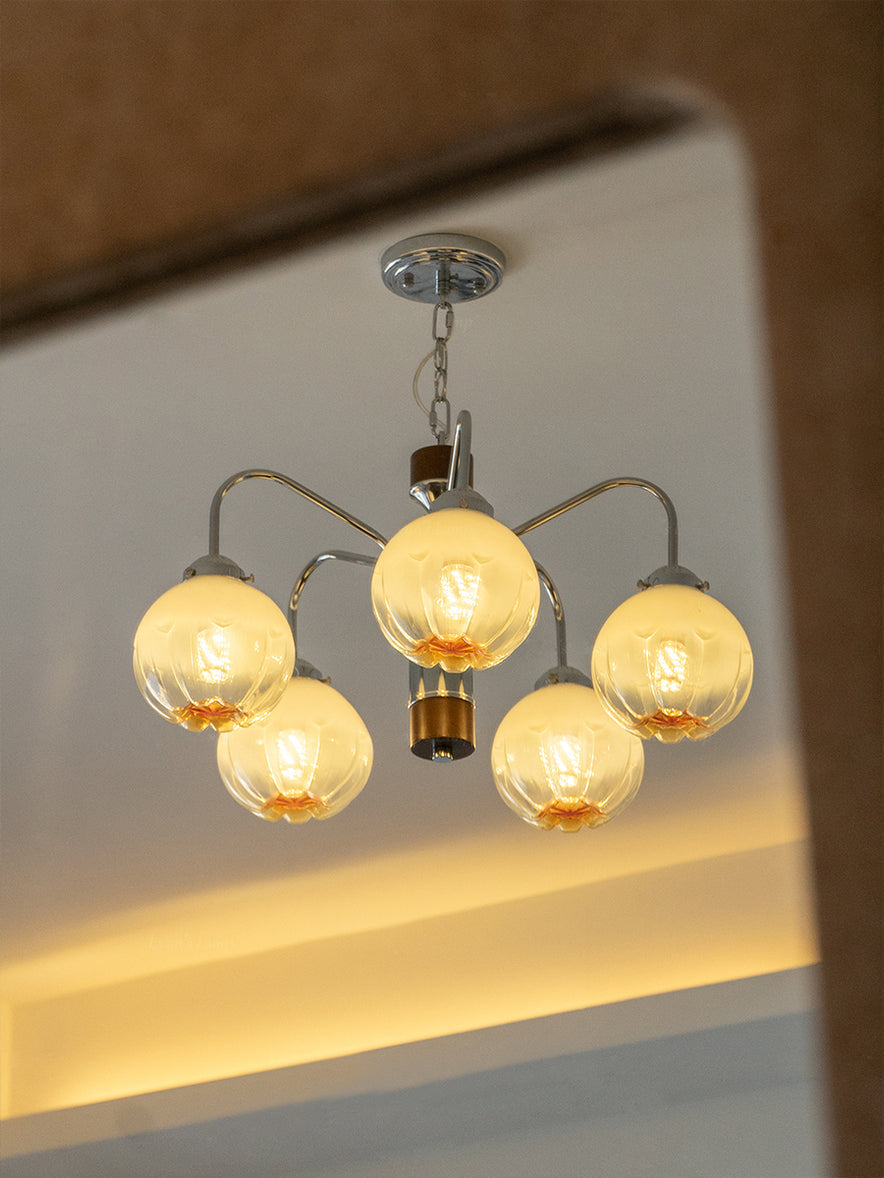 Ulliria Nordic Art Flower Walnut Glass Chandelier - Lamp Outdoor