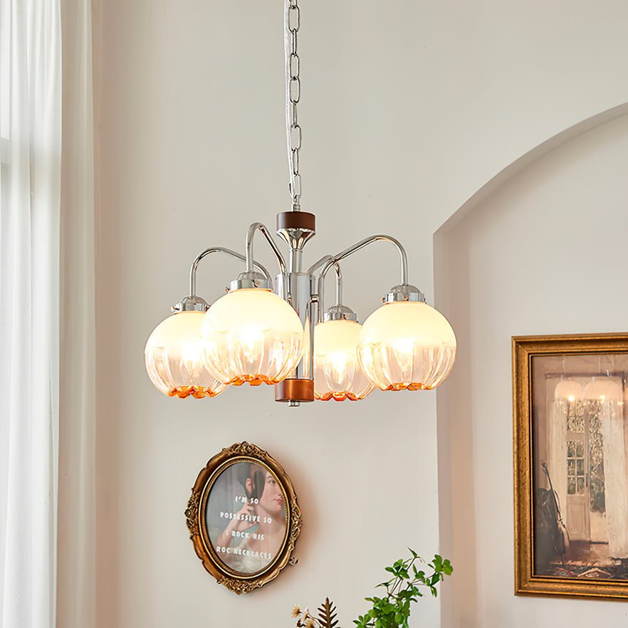 Ulliria Nordic Art Flower Walnut Glass Chandelier - Lamp Outdoor