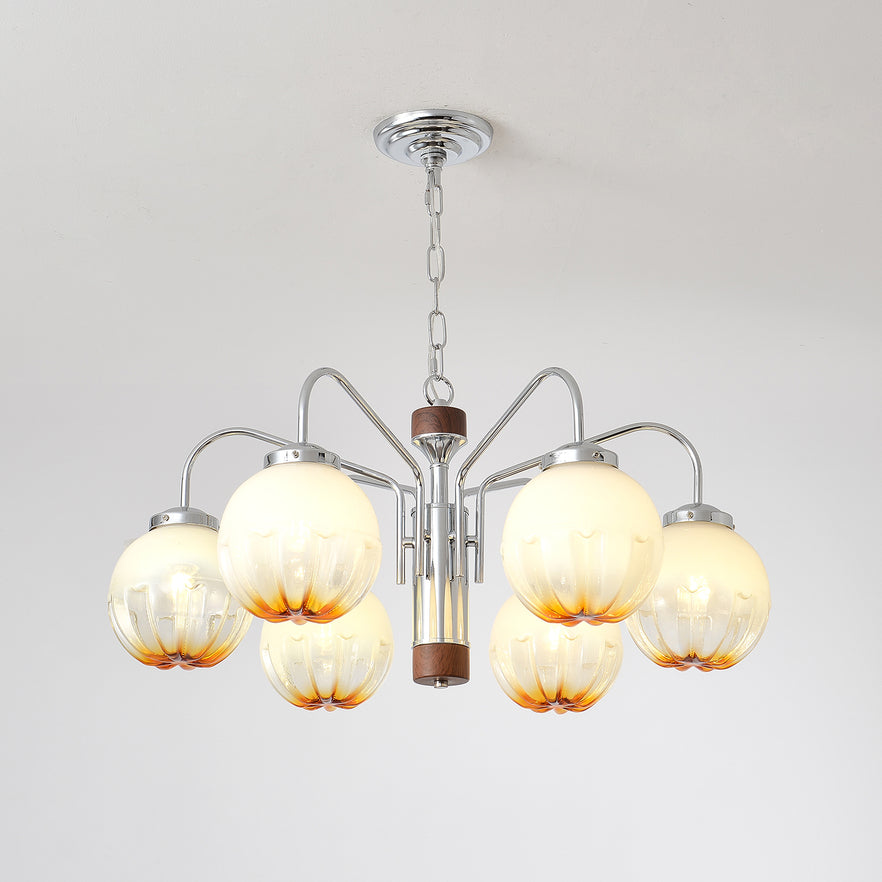 Ulliria Nordic Art Flower Walnut Glass Chandelier - Lamp Outdoor