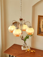 Ulliria Nordic Art Flower Walnut Glass Chandelier - Lamp Outdoor