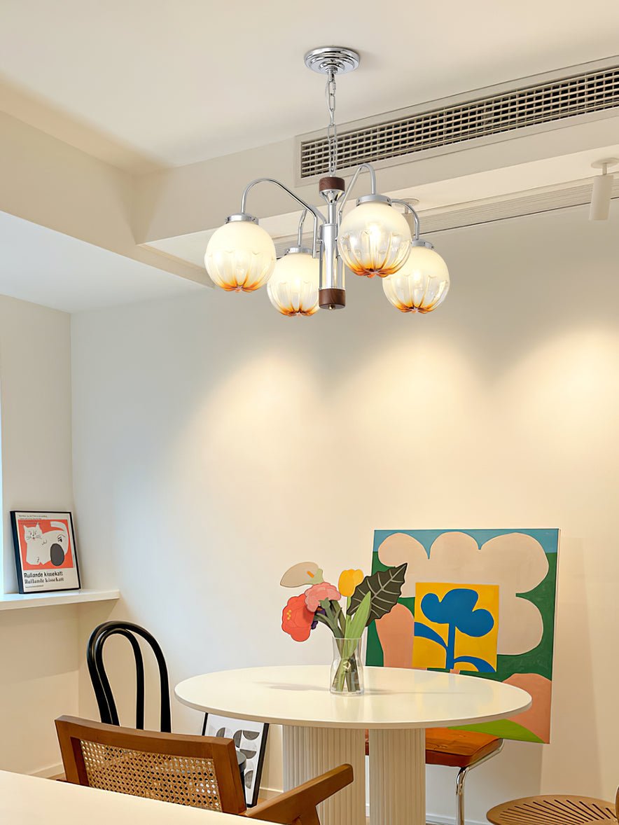 Ulliria Nordic Art Flower Walnut Glass Chandelier - Lamp Outdoor