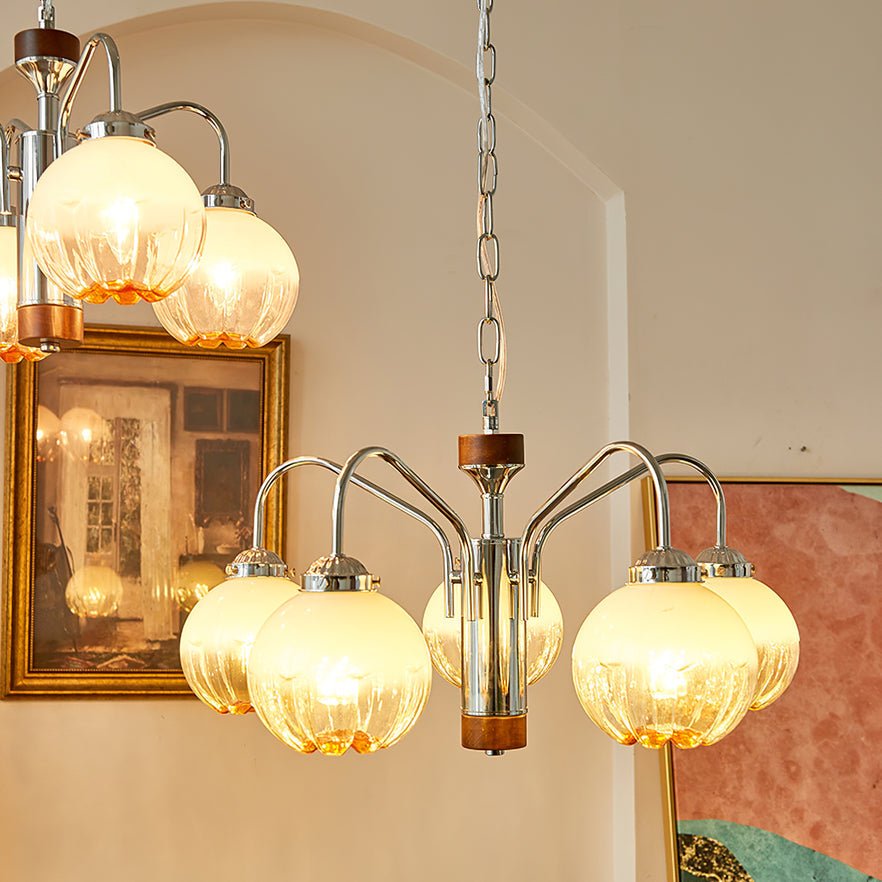 Ulliria Nordic Art Flower Walnut Glass Chandelier - Lamp Outdoor