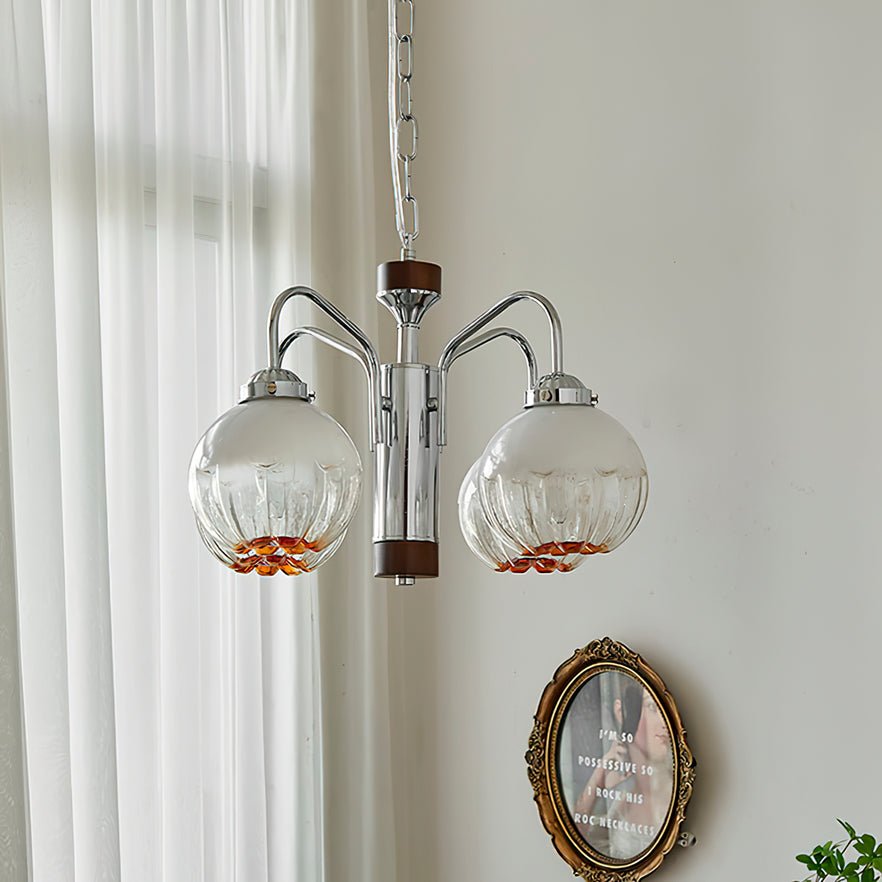 Ulliria Nordic Art Flower Walnut Glass Chandelier - Lamp Outdoor