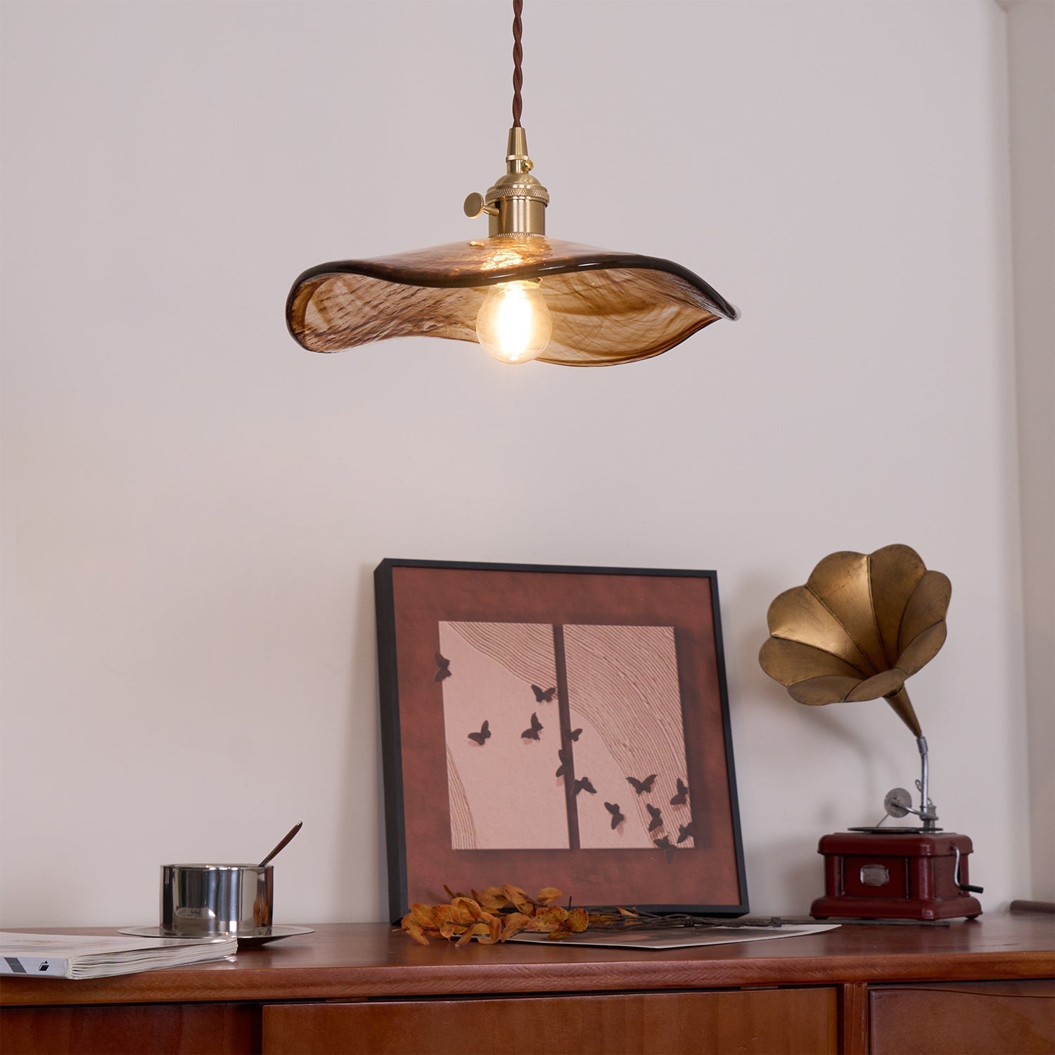 Flower Petal Glass Pendant Light - Lamp Outdoor