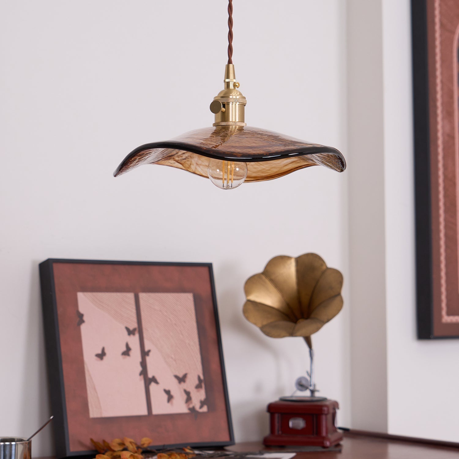 Flower Petal Glass Pendant Light - Lamp Outdoor