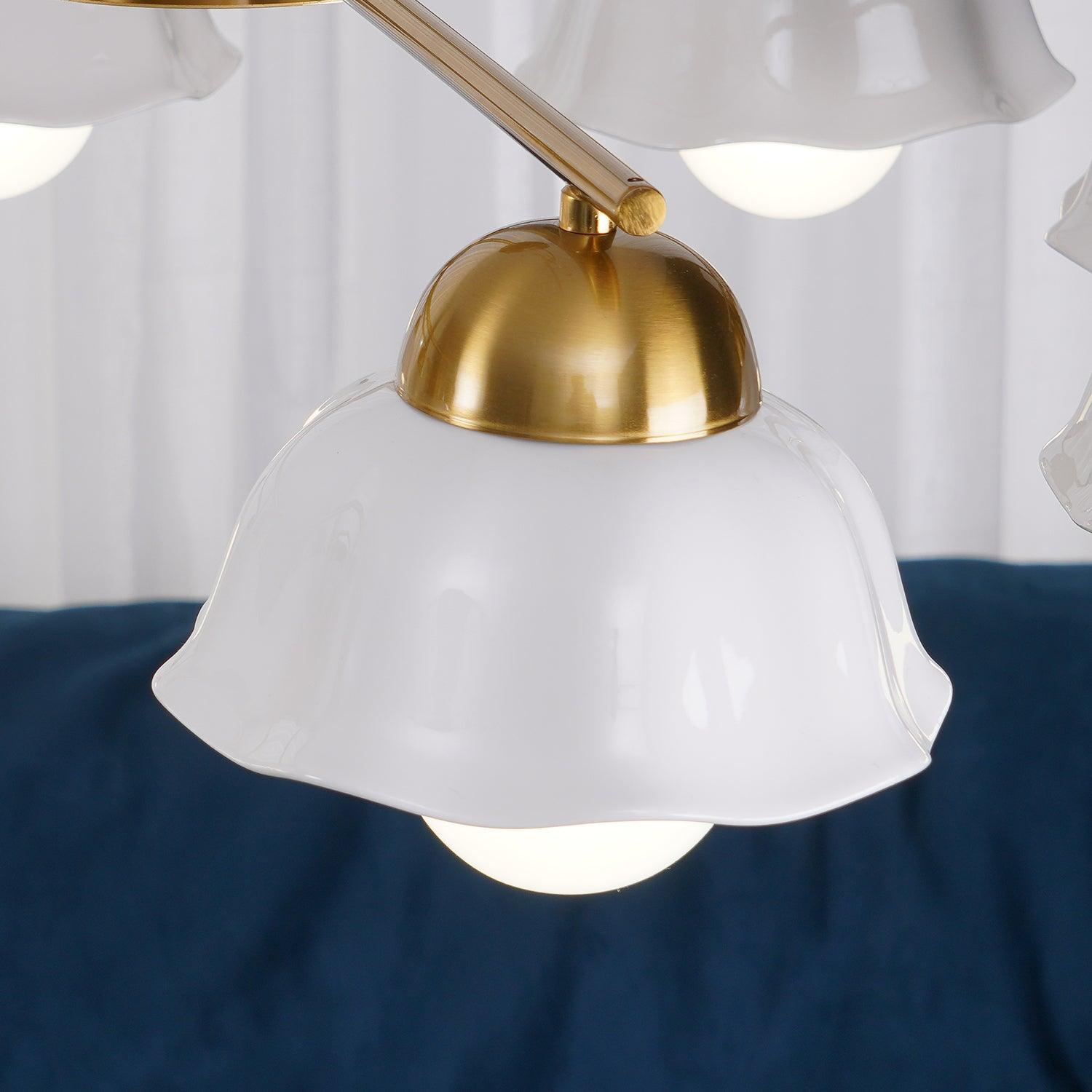 Zasila Nordic Art Flower Shade Metal Ceramics Chandelier - Lamp Outdoor