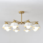 Zasila Nordic Art Flower Shade Metal Ceramics Chandelier - Lamp Outdoor