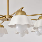 Zasila Nordic Art Flower Shade Metal Ceramics Chandelier - Lamp Outdoor