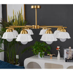 Zasila Nordic Art Flower Shade Metal Ceramics Chandelier - Lamp Outdoor