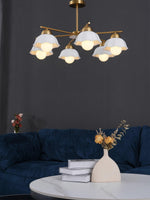 Zasila Nordic Art Flower Shade Metal Ceramics Chandelier - Lamp Outdoor