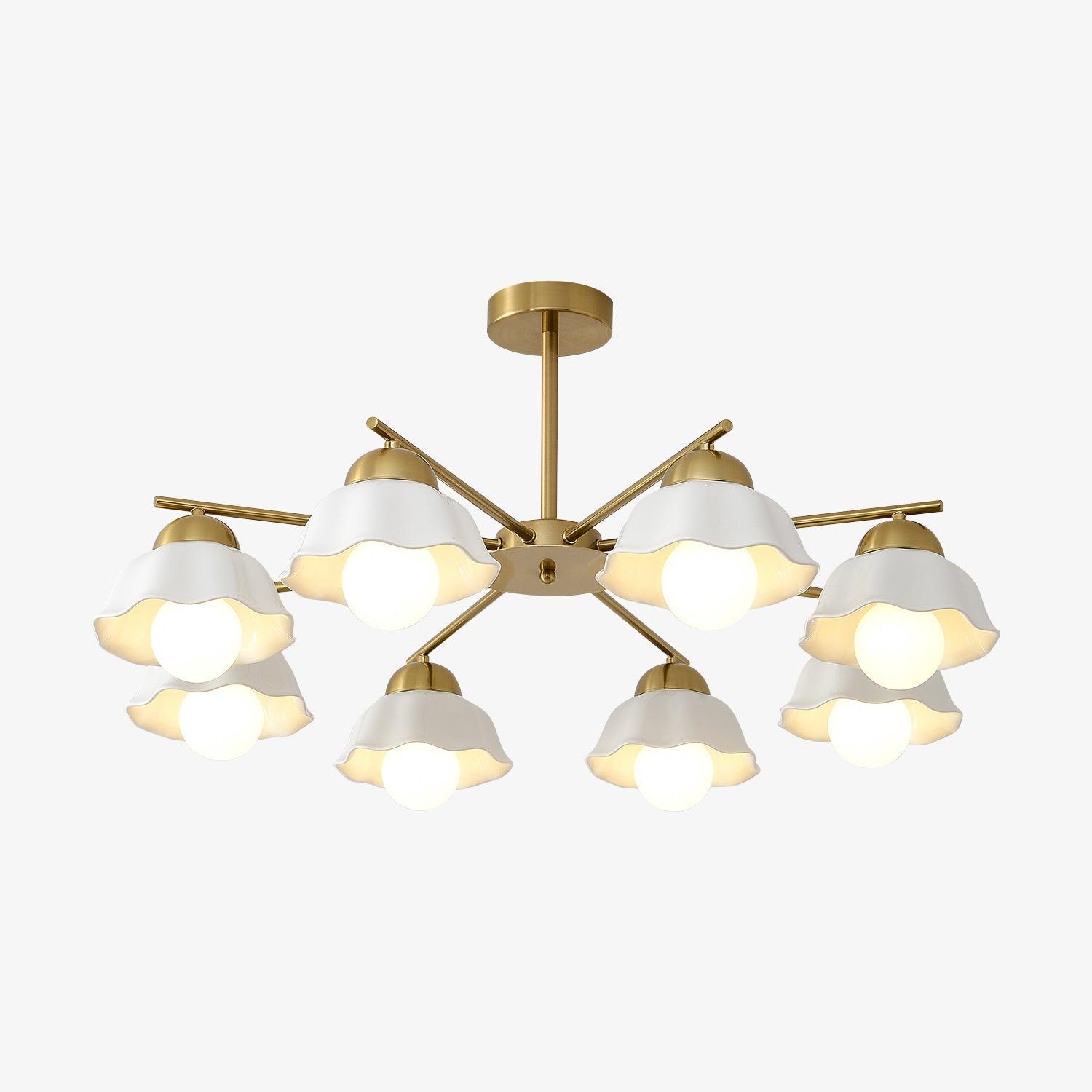 Zasila Nordic Art Flower Shade Metal Ceramics Chandelier - Lamp Outdoor