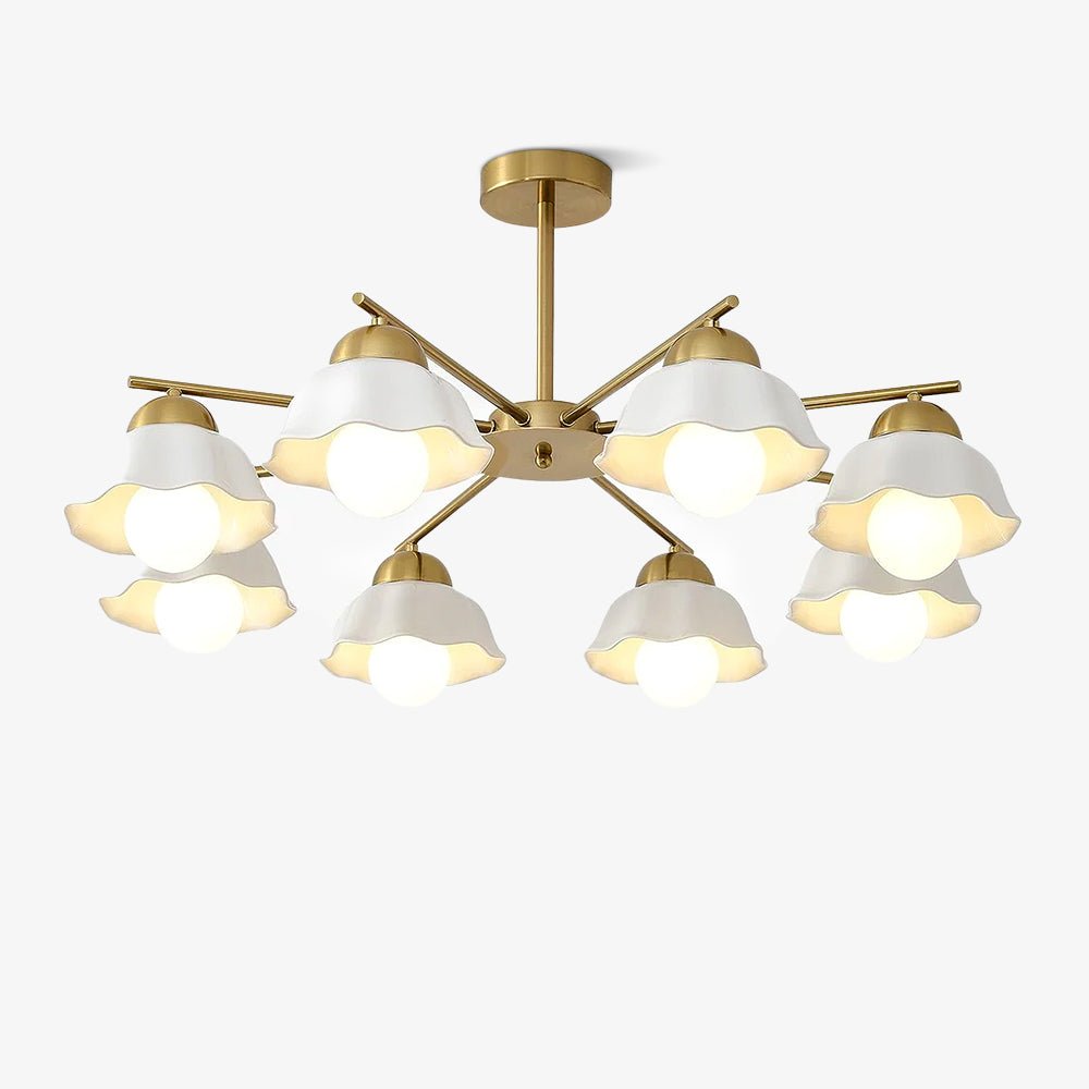 Zasila Nordic Art Flower Shade Metal Ceramics Chandelier - Lamp Outdoor