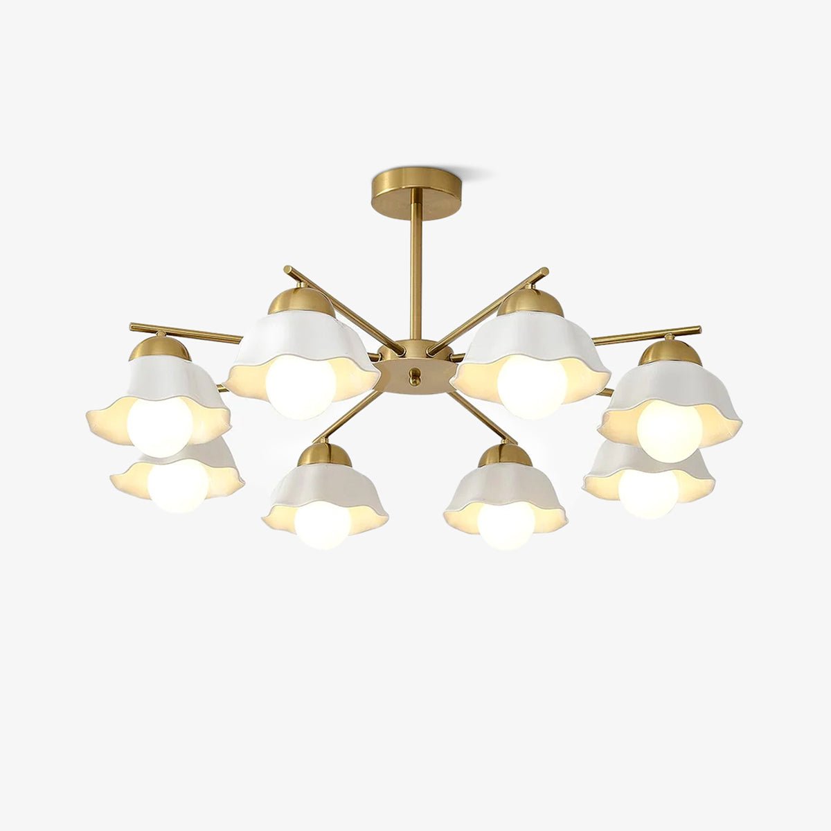 Zasila Nordic Art Flower Shade Metal Ceramics Chandelier - Lamp Outdoor