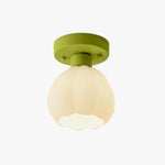 Flower Shaded Semi Flushmount Light - Lamp Outdoor