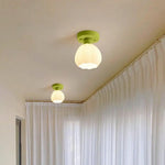 Flower Shaded Semi Flushmount Light - Lamp Outdoor