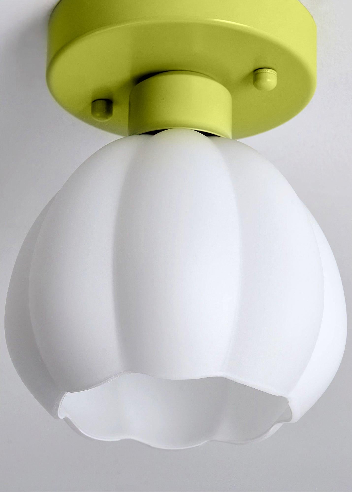 Flower Shaded Semi Flushmount Light - Lamp Outdoor