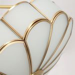 Solara Ceiling Light Frosted Glass Petal Brass Art - Letslighting