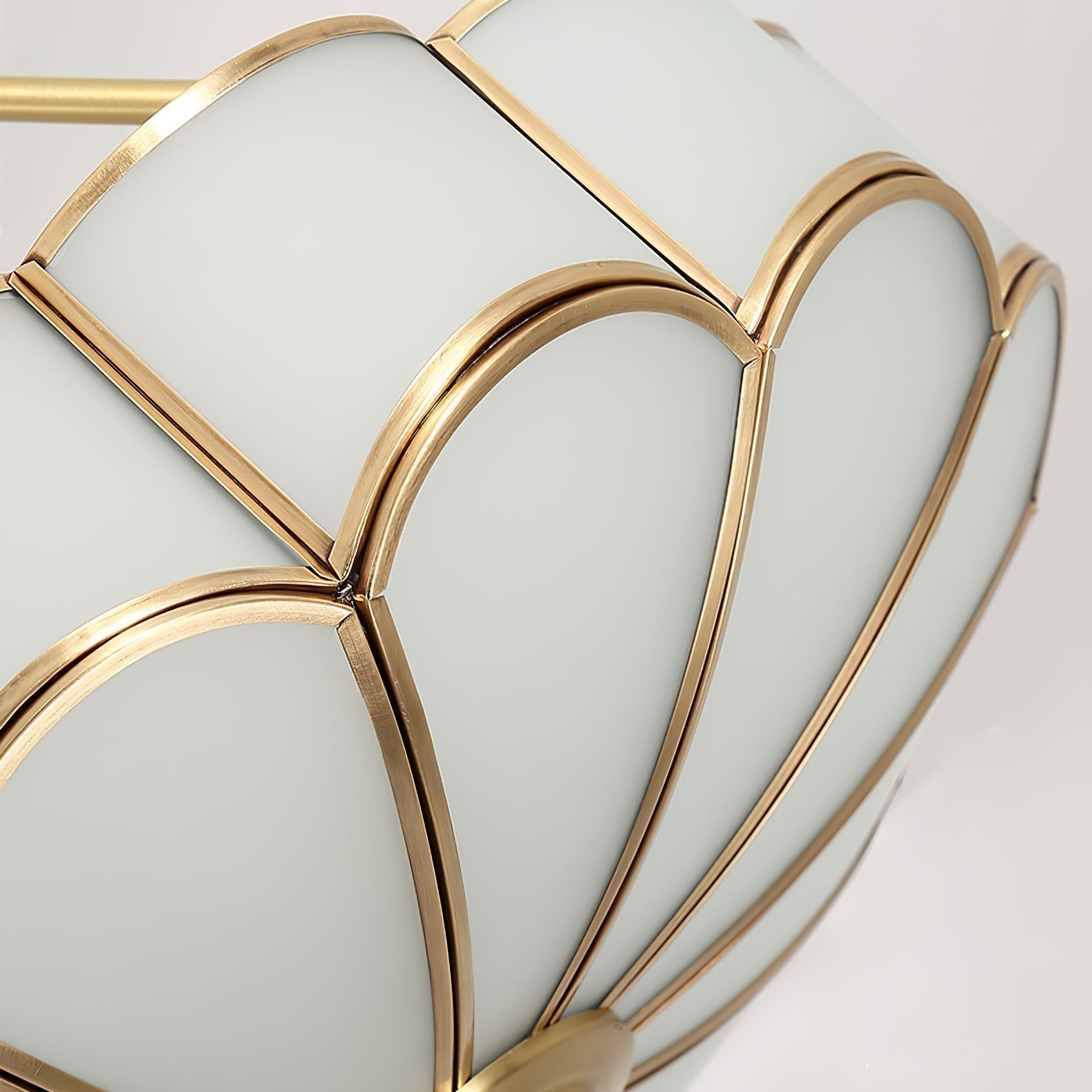 Solara Ceiling Light Frosted Glass Petal Brass Art - Letslighting