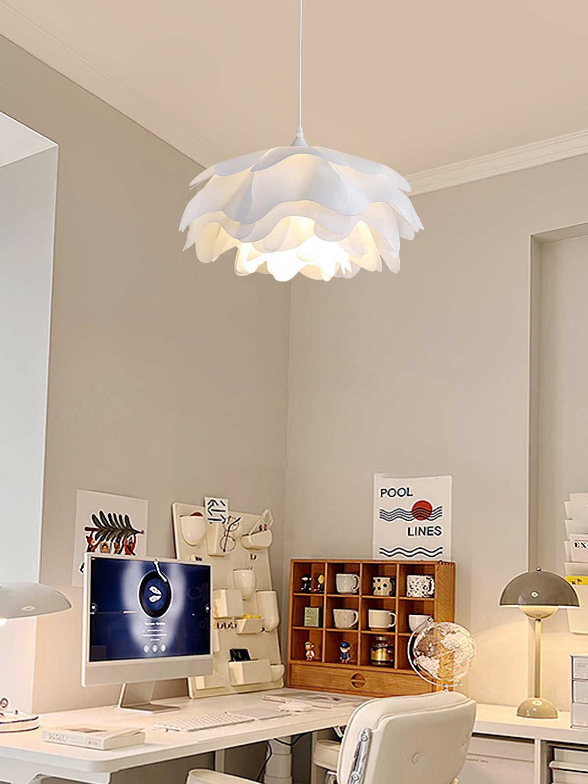 Flower Shaped White Pendant Lamp - Lamp Outdoor