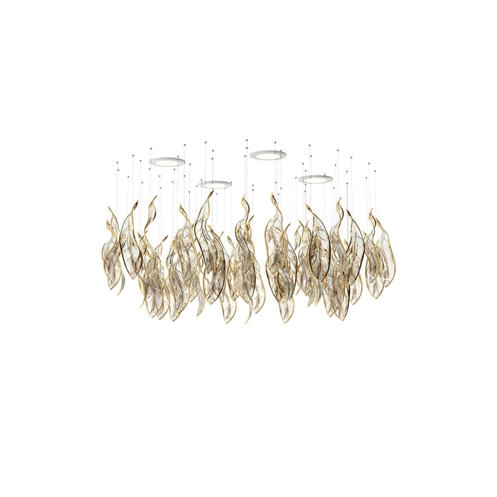 Lustra Chandelier Cascading Leaf Luxe - Lamp Outdoor