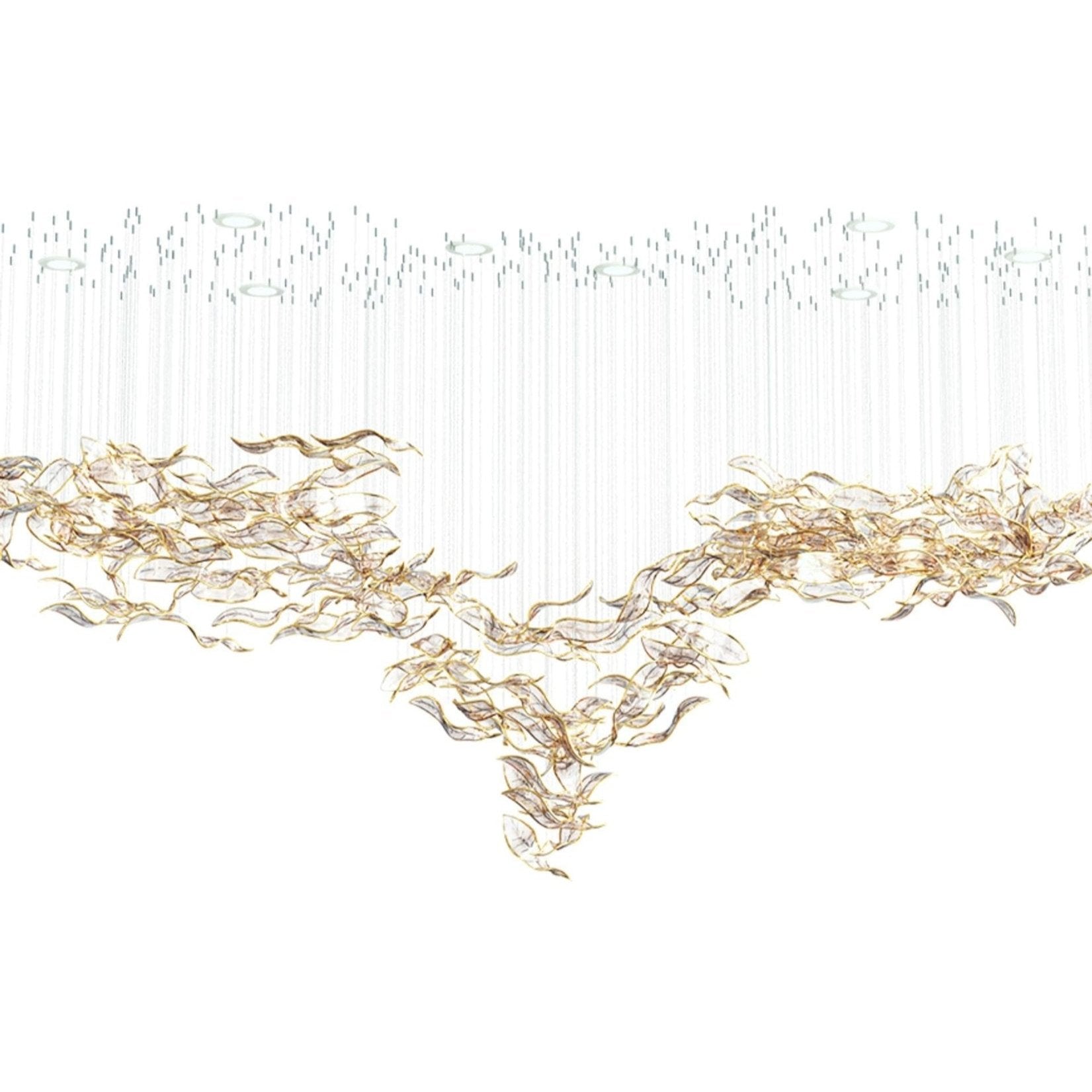 Lustra Chandelier Cascading Leaf Luxe - Lamp Outdoor