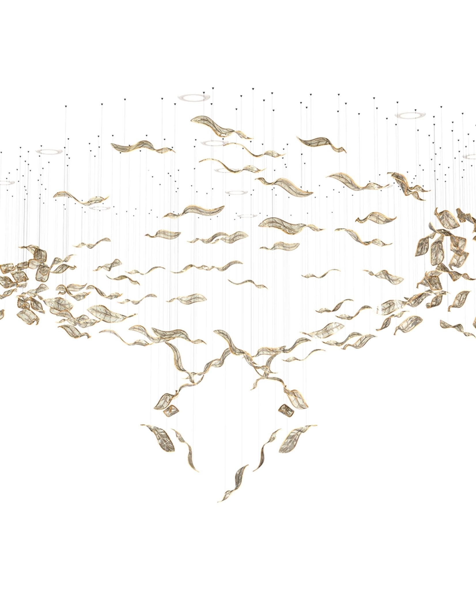 Lustra Chandelier Cascading Leaf Luxe - Lamp Outdoor
