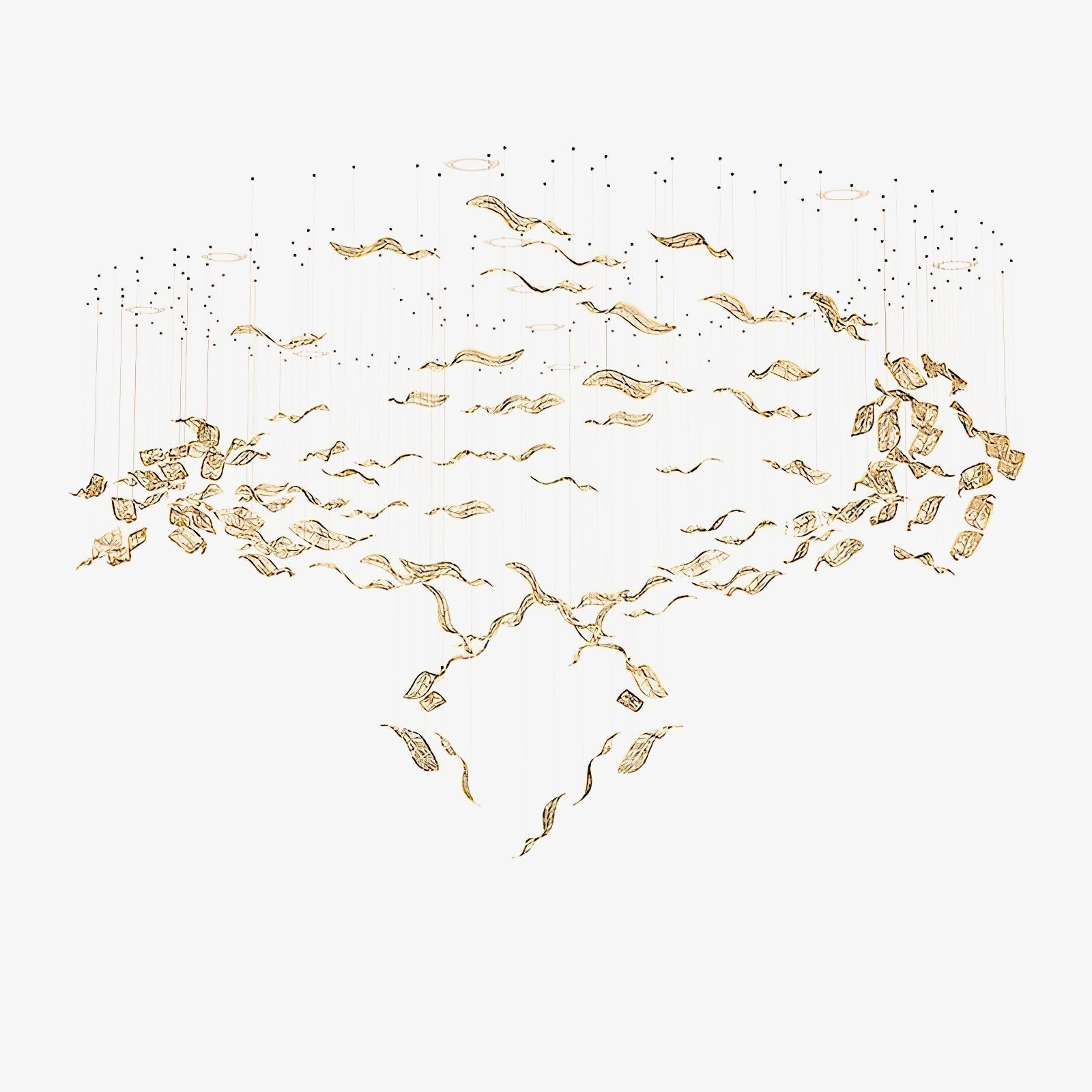 Lustra Chandelier Cascading Leaf Luxe - Lamp Outdoor