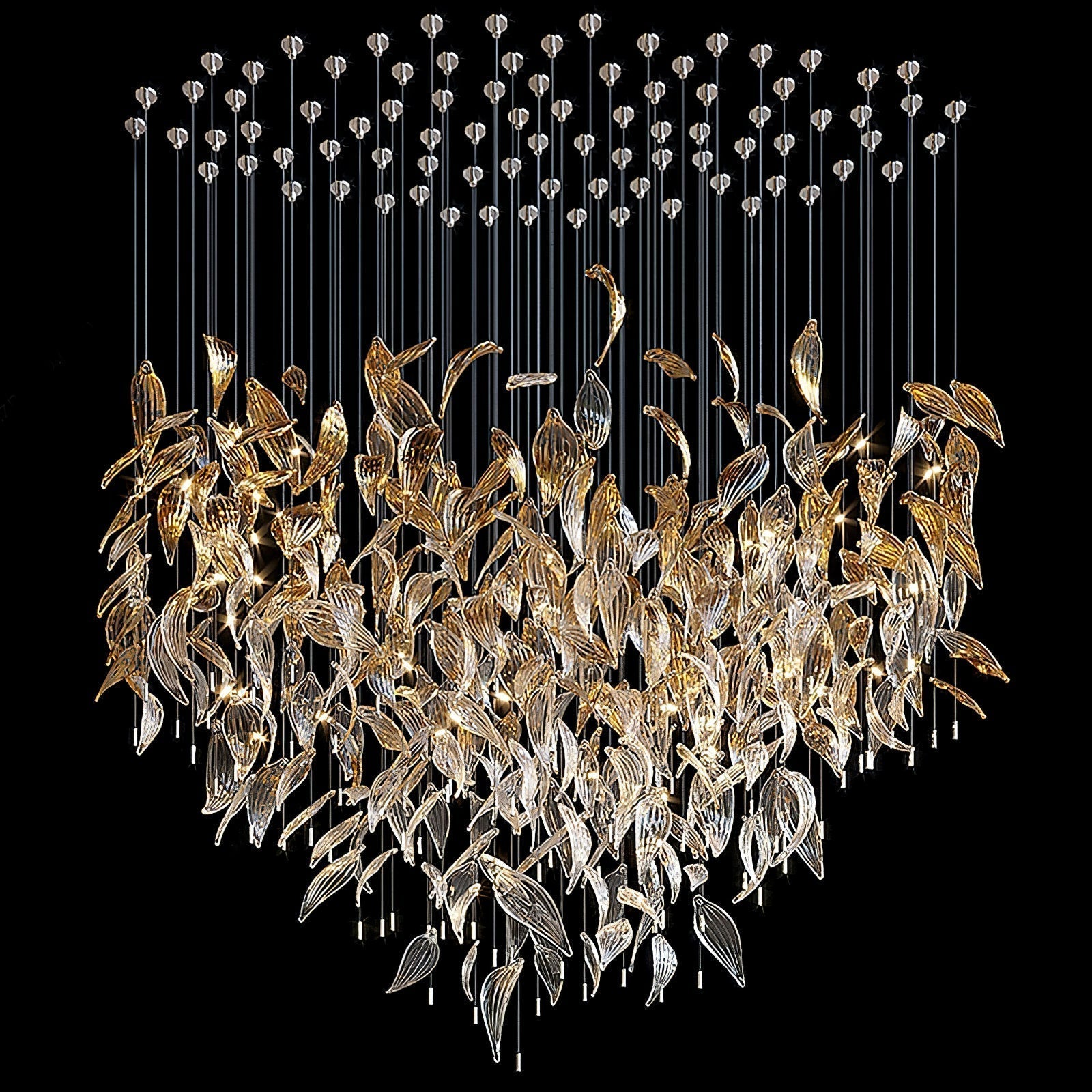 Lustra Chandelier Cascading Leaf Luxe - Lamp Outdoor