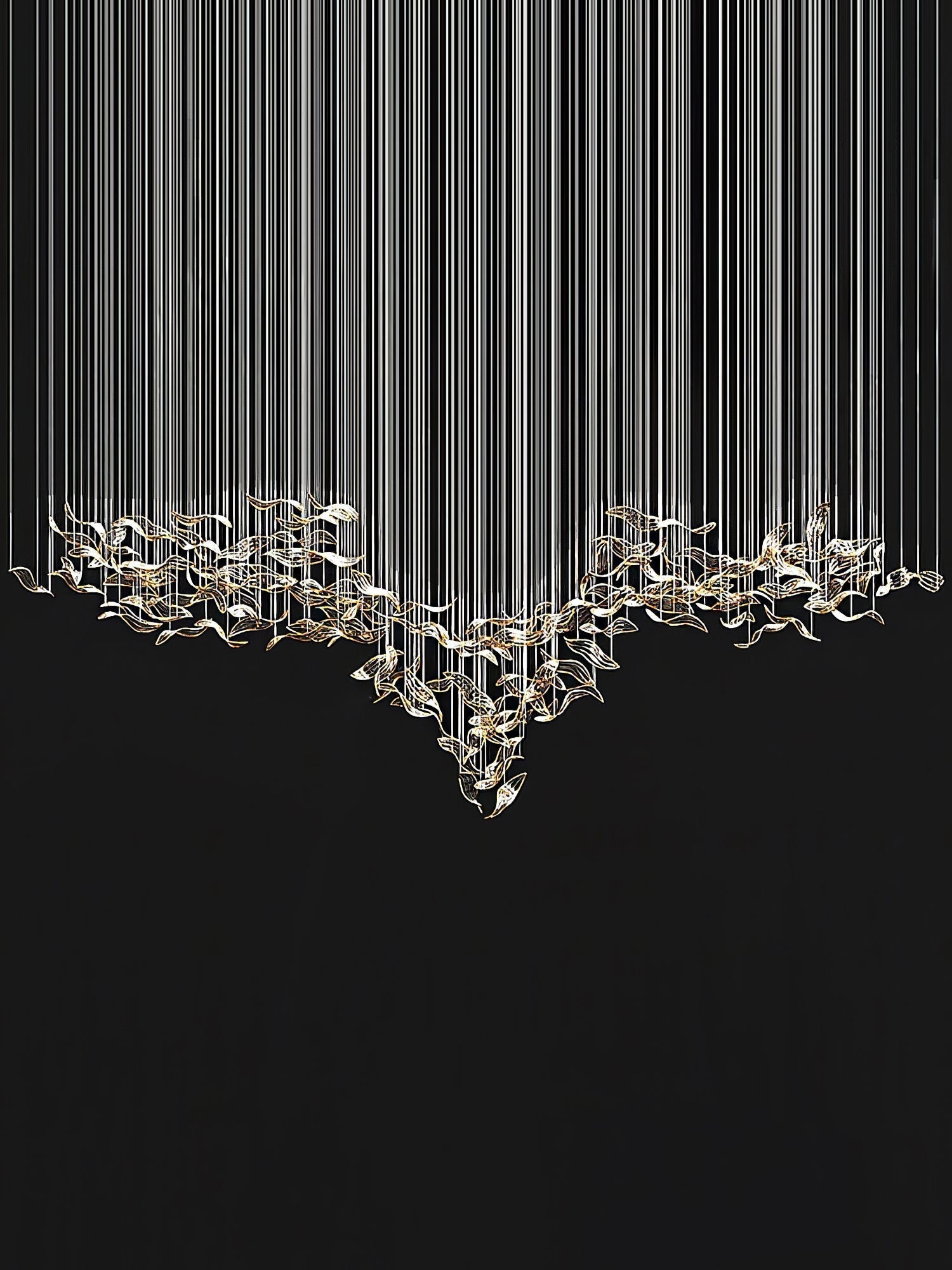 Lustra Chandelier Cascading Leaf Luxe - Lamp Outdoor