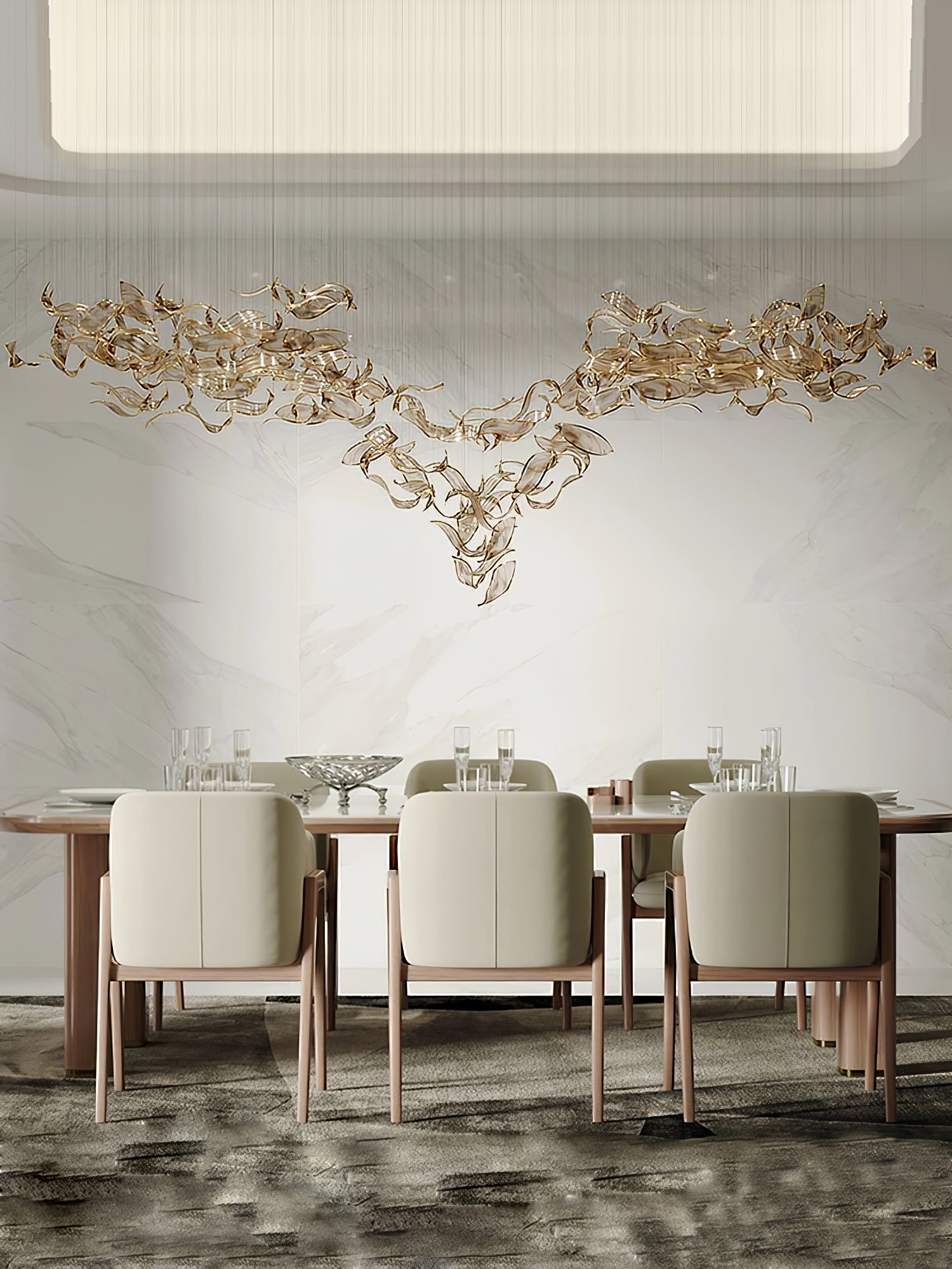 Lustra Chandelier Cascading Leaf Luxe - Lamp Outdoor