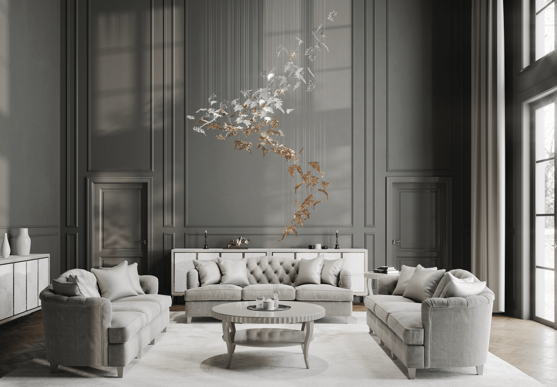 Cosolion Bird Glass Chandelier - Lamp Outdoor