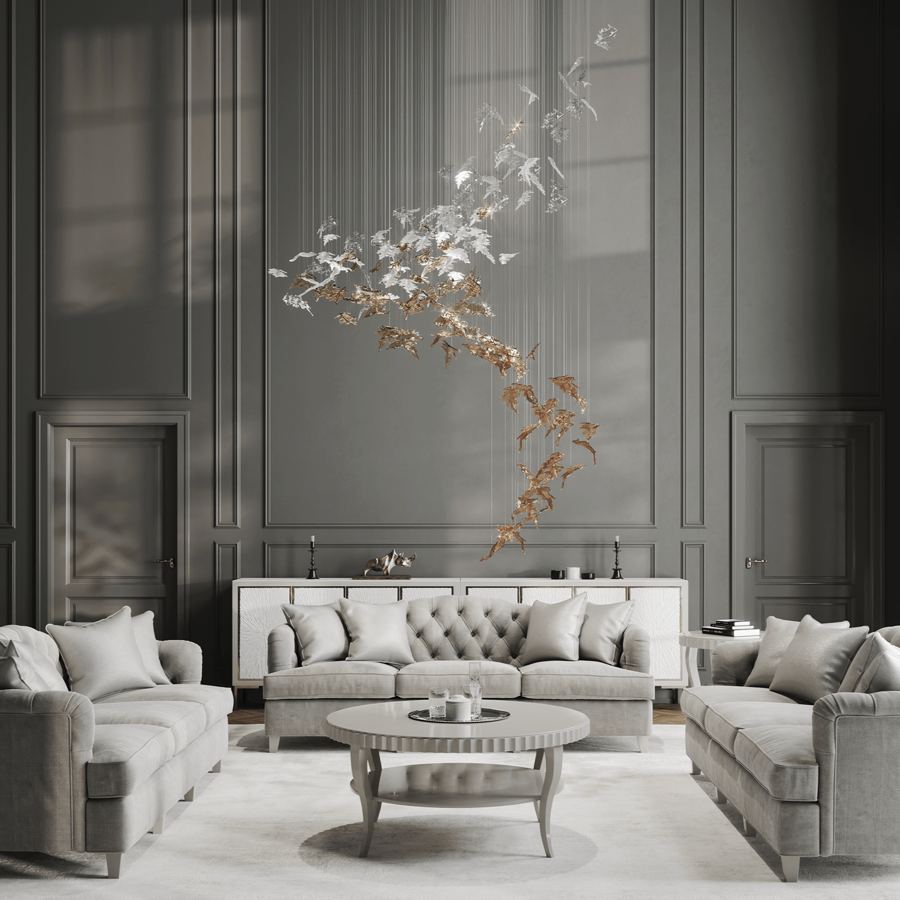 Cosolion Bird Glass Chandelier - Lamp Outdoor