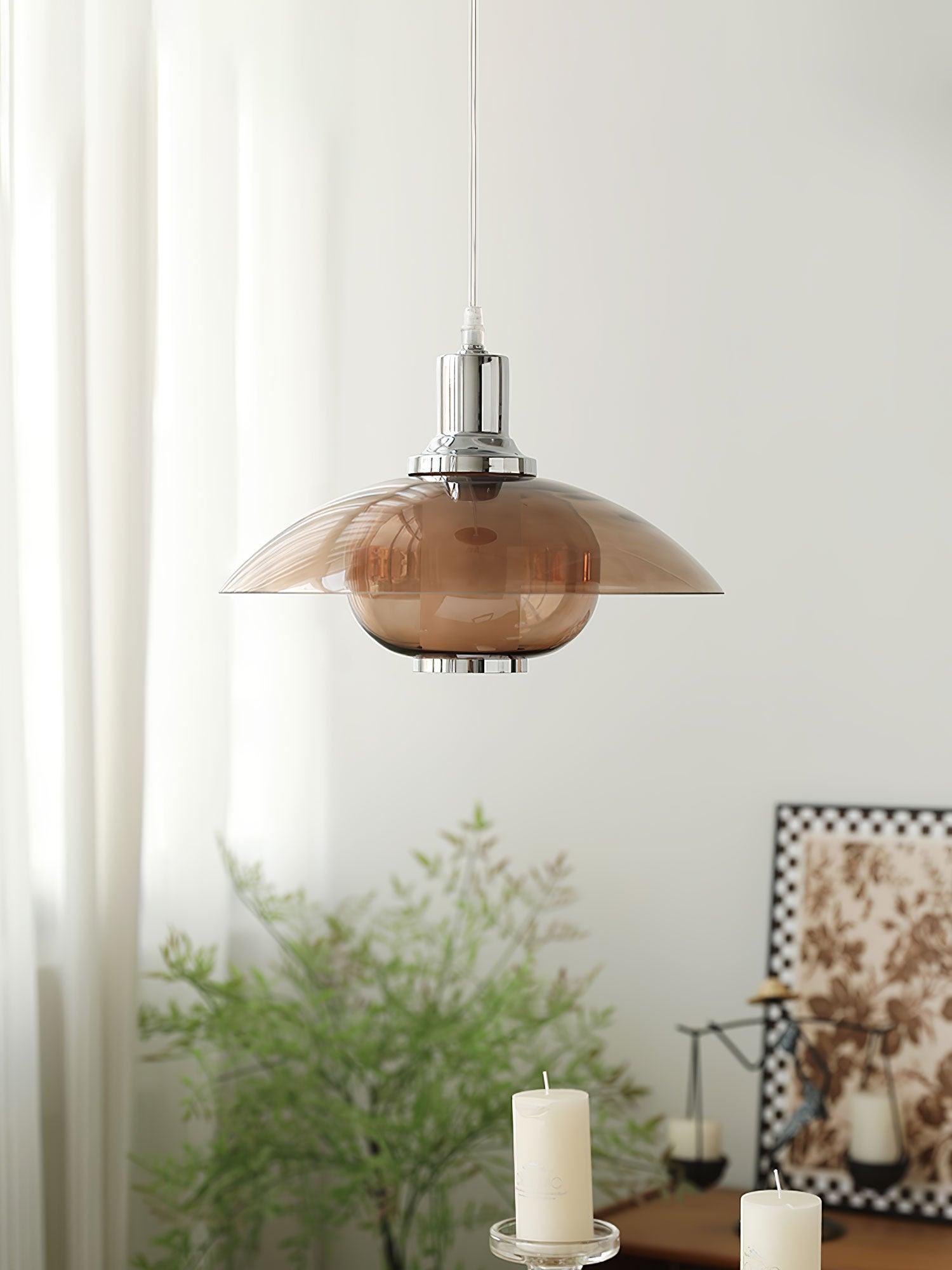 Flying Saucer Chrome Pendant Light - Lamp Outdoor