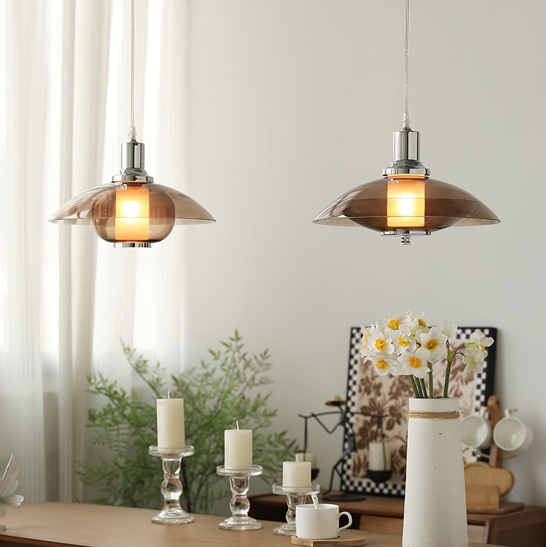 Flying Saucer Chrome Pendant Light - Lamp Outdoor