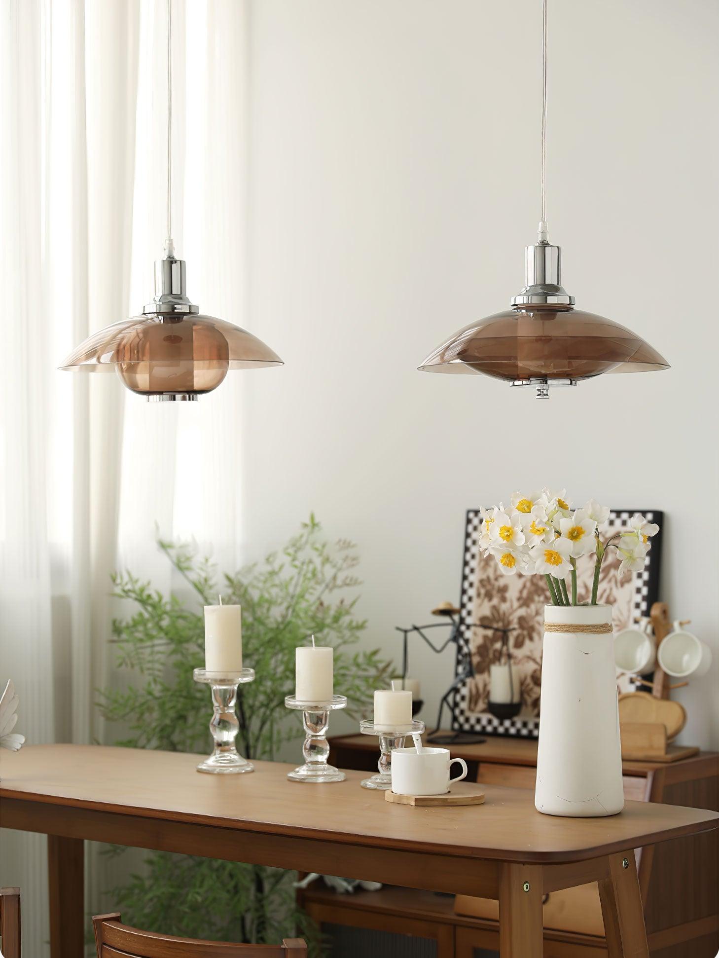 Flying Saucer Chrome Pendant Light - Lamp Outdoor