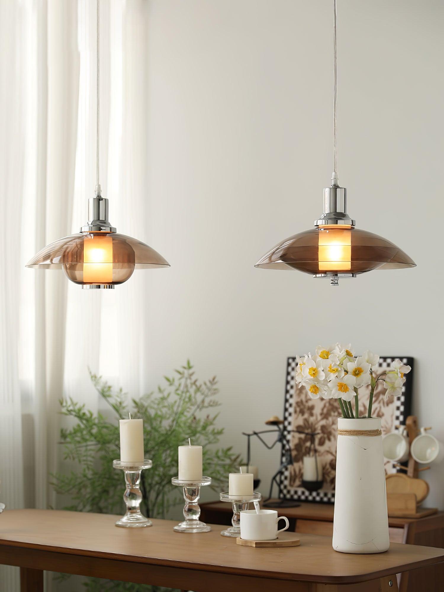 Flying Saucer Chrome Pendant Light - Lamp Outdoor