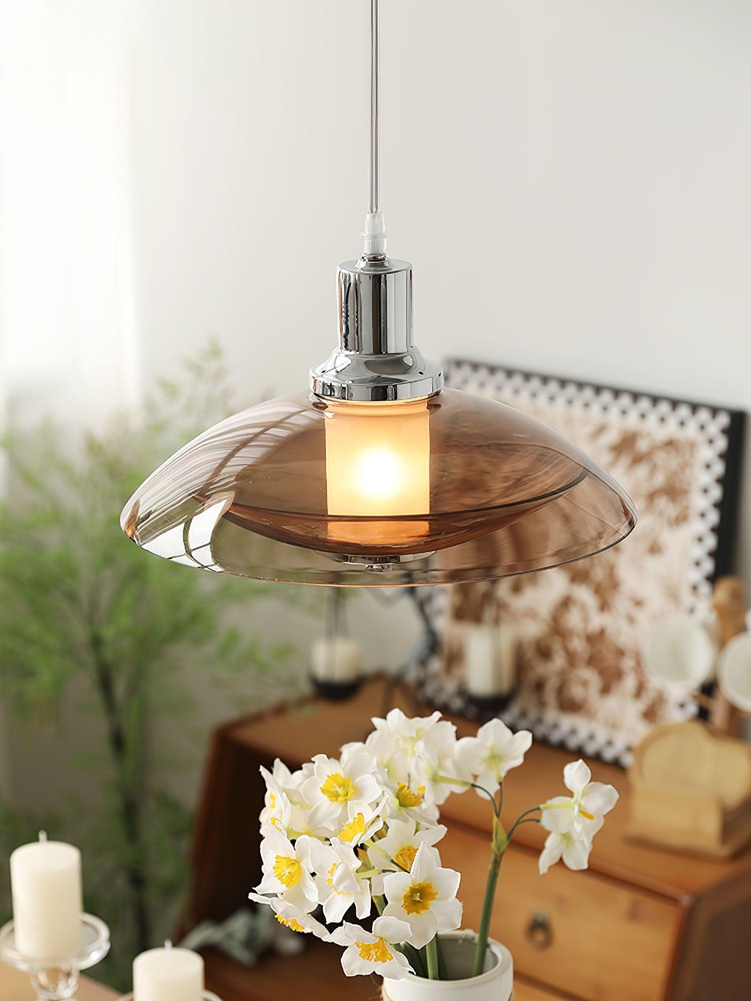 Flying Saucer Chrome Pendant Light - Lamp Outdoor