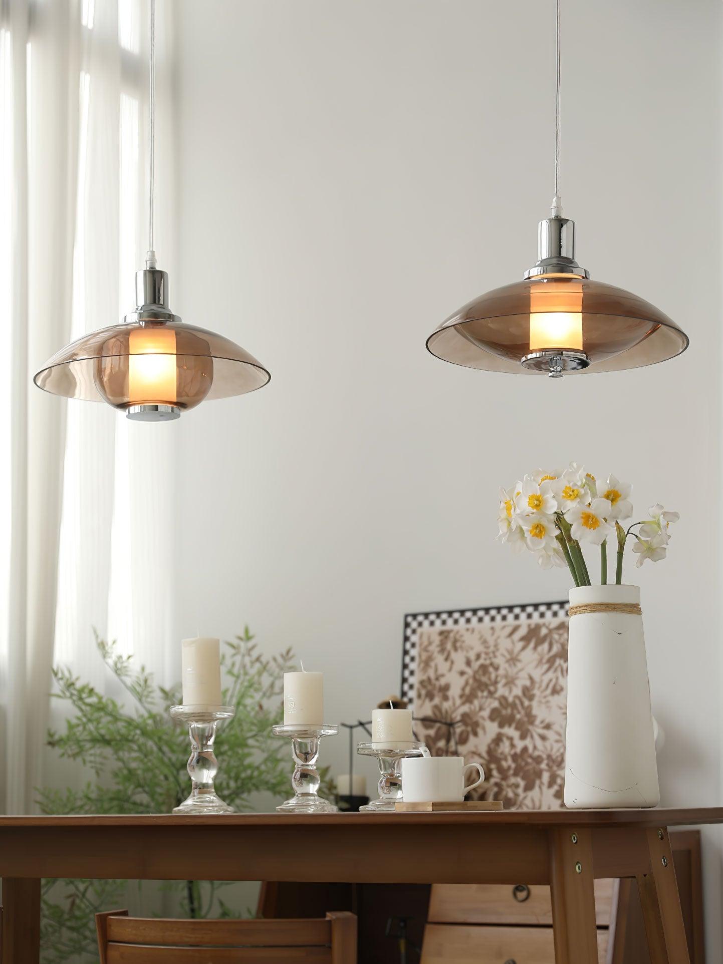 Flying Saucer Chrome Pendant Light - Lamp Outdoor